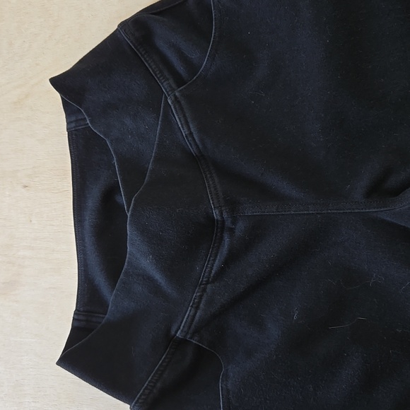 NWT!! Denim Crossover Waist Black Pocket Flare Stretch Knit High Waisted Md Tall - Picture 6 of 9